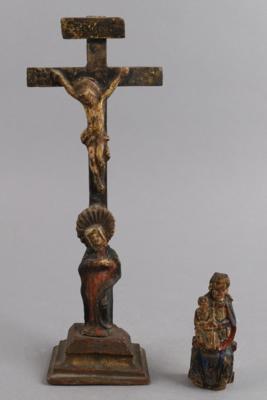 Volkstümliches Kreuz und kleine Mariazeller Madonna, - Starožitnosti