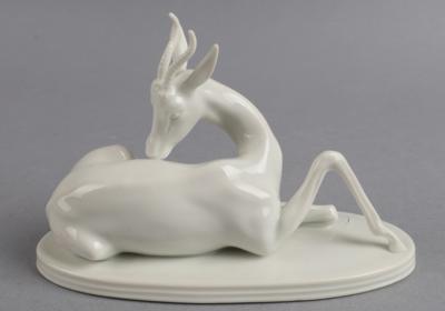 Liegende Gazelle, Wiener Porzellanmanufaktur Augarten, - Antiquitäten