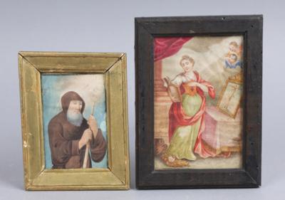 2 eingerahmte Heiligenbilder,1 - Antiquitäten