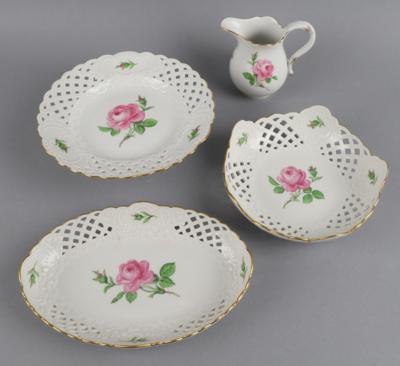 Serviceteile "Rote Rose", Meissen 2. Hälfte 20. Jh. - Antiquitäten