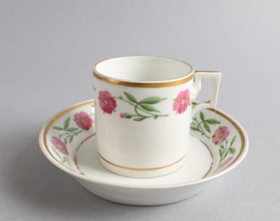 Tasse mit Untertasse, Elbogen, 19. Jh., - Antiquariato