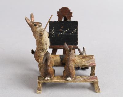 Wiener Bronze - Hasen beim Musikunterricht, - Antiquitäten