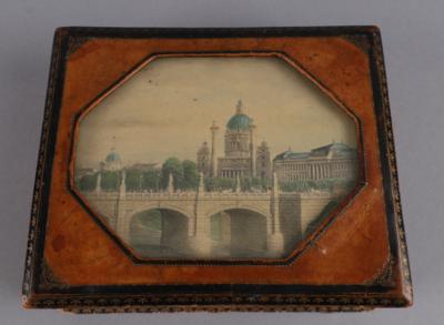 Schatulle mit Vedute der Karlskirche, Wien Ende 19. Jh., - Antiquariato