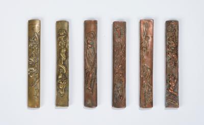 6 verschiedene kozuka, Japan, Meiji Periode, - Antiquariato