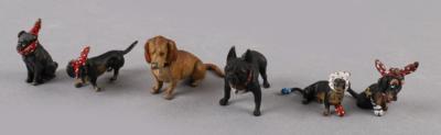 6 Wiener Bronzen - Hunde, 20. Jh., - Antiquariato