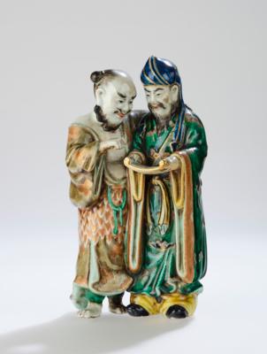Kutani Porzellangruppe von zwei Gelehrten, Japan, Meiji Periode, - Antiquariato