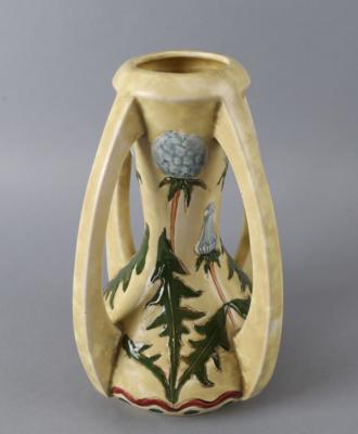 Henkelvase mit Löwenzahndekor, Amphora Werke Riessner, stellmacher  &  Kessel, Turn-Teplitz, um 1918-38 - Starožitnosti