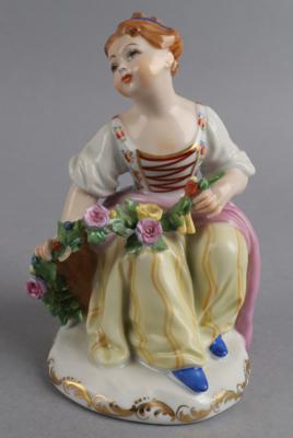 Mädchen mit Rosengirlande, Wiener Porzellanmanufaktur Augarten, - Antiquariato