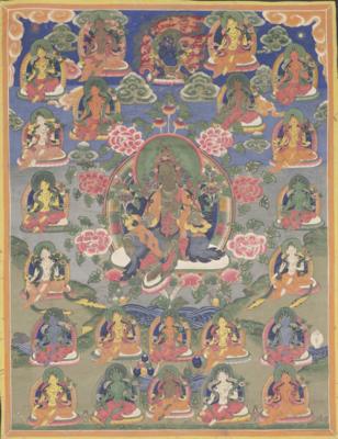 Thangka mit 23 Taras(?), 20. Jh., - Works of Art