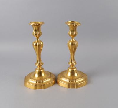 Christofle - Paar bronze doréKerzenleuchter, 2. Hälfte 19. Jh., - Antiquitäten