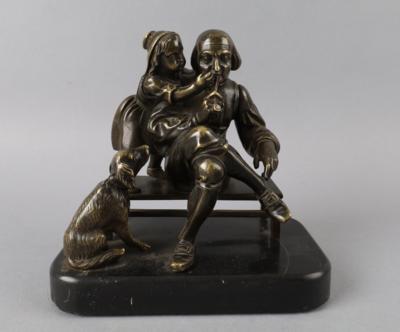 Großvater mit Kind und Hund, - Antiquariato