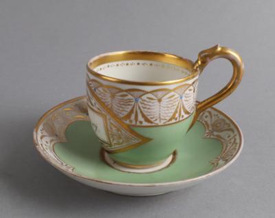 Tasse mit Untertasse, Lippert &  Haas, Schlaggenwald 1819-32, - Antiquariato