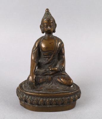 Bronzefigur des Buddha Shakyamuni, Tibet, 20. Jh., - Antiquitäten