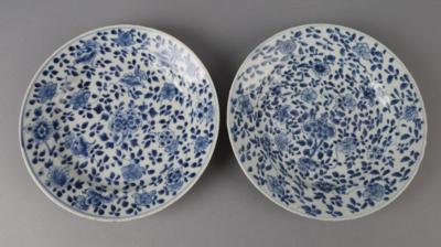 2 blau-weiße Teller, China, Kangxi Periode, - Antiquariato