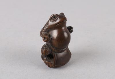 Netsuke einer Kröte als Sumoringer, Japan, 20. Jh., - Works of Art