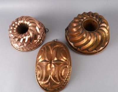 3 Kupferformen, - Antiquitäten