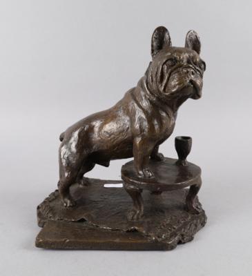 Französische Bulldogge, signiert "C. v. d. Bosch", 1984, - Antiquitäten