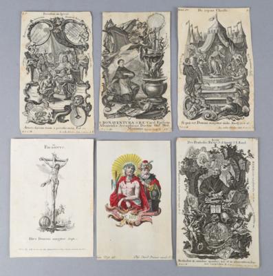 6 religiöse KupfersticheGebrüder Klauber, Götz und Danner, Augsburg 18. Jh., - Antiquariato