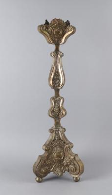 Kerzenleuchter, Metall versilbert, 19. Jh., - Antiquitäten