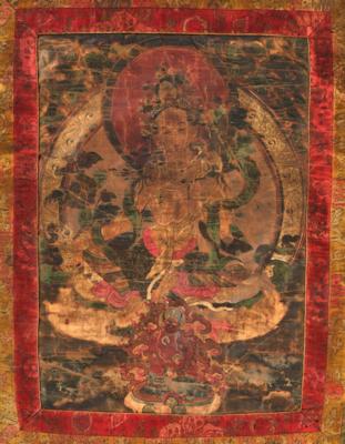 Thangka der orangen Tara, Tibet, 18./19. Jh., - Antiquariato