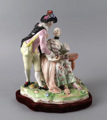 Dame mit Mops und Kavalier, - Antiquariato