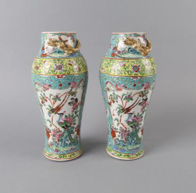 Paar Famille rose Vasen, China, 19. Jh. - Antiquariato