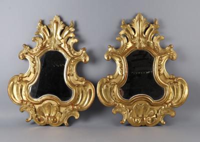 Paar volutenreiche Spiegelrahmen, 20. Jh., - Antiquariato
