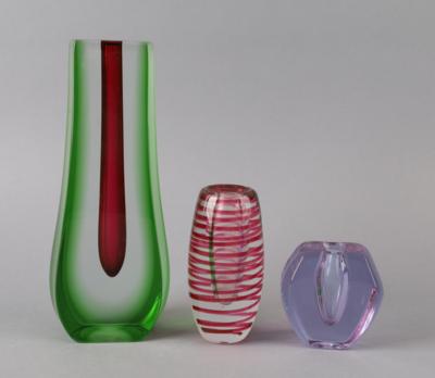 Zdenek Stahlavsky, Soliflore, Alexandritglasvase und gestreifte Vase, 1989-94 - Antiquitäten