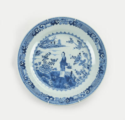 Blau-weißer Teller, China, 18. Jh., - Starožitnosti
