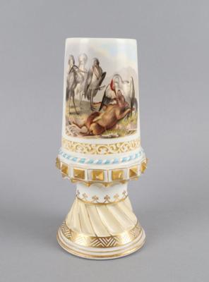 Pokal mit Szene aus Goethes "Reineke Fuchs", 19. Jh. - Antiquitäten