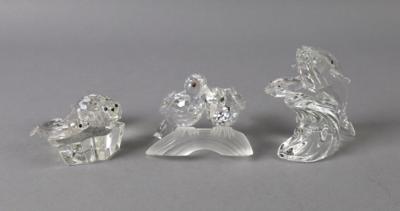 Michael Stamey, 'Save me - Schütze mich', die Robben, 'Care for me - Umsorge mich', die Wale, Adi Stocker, 'Amour - die Turteltauben', Swarovski, 1991, 1992, 1989 - Antiquariato