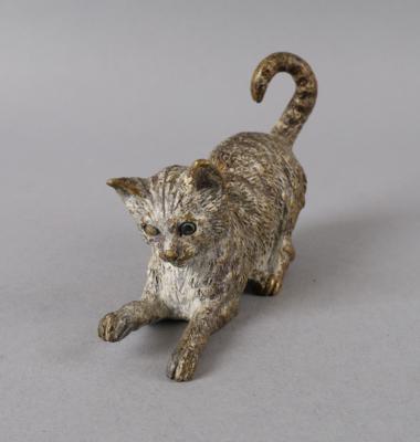 Bronze - Katze, - Antiquariato