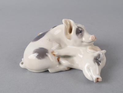 Zwei Schweine, Royal Copenhagen, - Antiquitäten