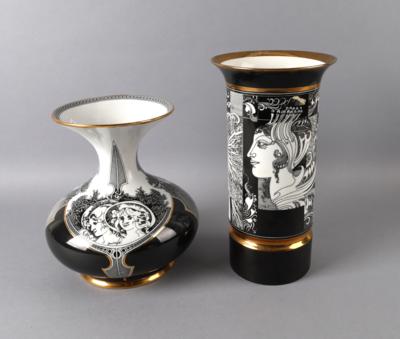 Endre Szasz, zwei Vasen, Hollohaza, Ungarn - Antiquitäten