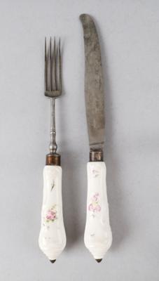 Besteck Blumendekor, Meissen 1740-60, - Antiquitäten