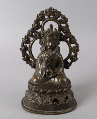 Bronzefigur des Padmasambhava, Tibet 18./19. Jh., - Works of Art