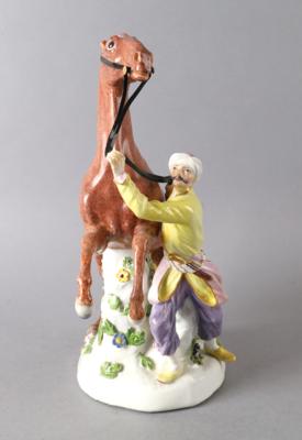 Türke mit Pferd aus der Gruppe Rossbändiger, Meissen 1770/1780 - Starožitnosti