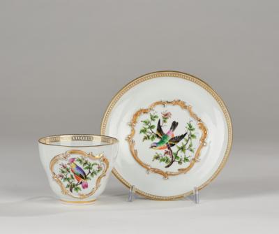 Große Tasse mit Vogeldekor, Meissen 19. Jh. - Antiquariato