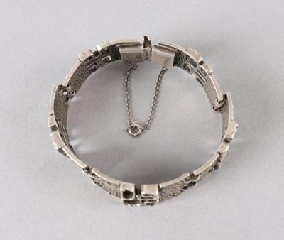 Armband aus 835-Silber mit abstrahiertem, geometrischem Dekor, um 1965/70 - Works of Art