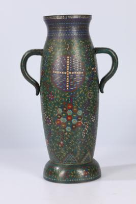 Cloisonné Henkelvase, - Antiquitäten