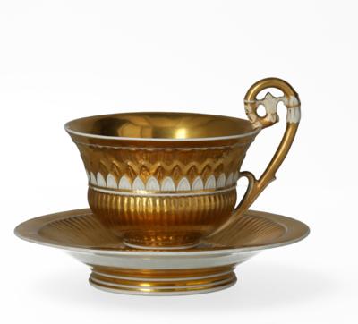 Tasse mit Untertasse, Kaiserliche Porzellanmanufaktur, Wien 1828, - Works of Art