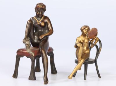 Zwei erotische Wiener Bronzen, eine davon Franz Xaver Bergmann, um 1900/20 - Works of Art