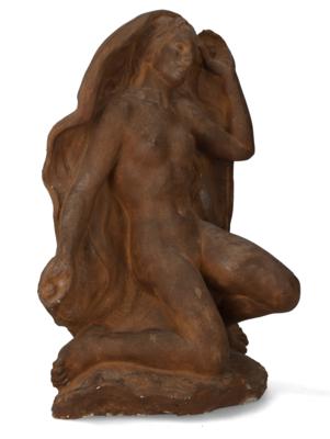 Edmund bzw. Ödön Moiret (1883Budapest - 1966 Wien), Terracotta Figur eines eiblichen Akts, 1943 - Antiquitäten