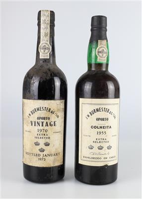 1970 Burmester Vintage Port DOC und 1955 Burmester Extra Selected Port DOC, Portugal, 2 Flaschen - Vini e spiriti