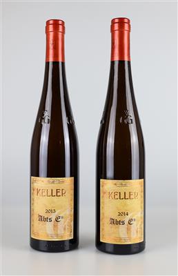 2014 und 2015 Riesling Westhofener Brunnenhauschen Abts Erde GG, Weingut Keller, Rheinhessen, 95 Parker-Punkte, 2 Flaschen - Vini e spiriti
