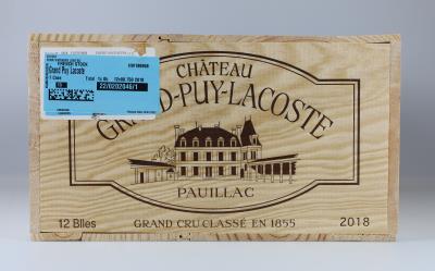 2018 Château Grand-Puy-Lacoste, Bordeaux, 95 Falstaff-Punkte, 12 Flaschen, in OHK - Wines and Spirits
