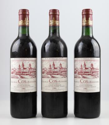 1986 Château Cos d'Estournel, Bordeaux, 92 Cellar Tracker-Punkte, 3 Flaschen - Víno a lihoviny