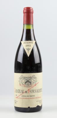 1993 Côtes du Rhône AOC Réservé Château de Fonsalette, Château Rayas, Rhône, 92 Cellar Tracker-Punkte - Die große Oster-Weinauktion powered by Falstaff