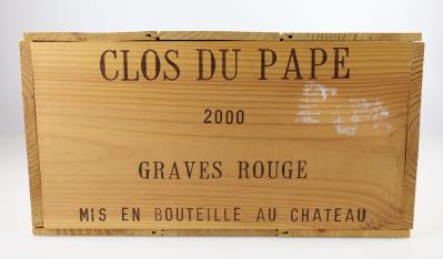 2000 Clos du Pape, Bordeaux, 95 Parker-Punkte, 12 Flaschen in OHK - Víno a lihoviny