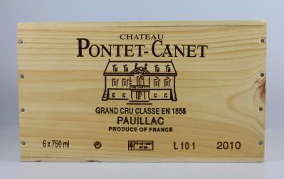 2010 Château Pontet-Canet, Bordeaux, 100 Parker-Punkte, 6 Flaschen, in OHK - Vini e spiriti